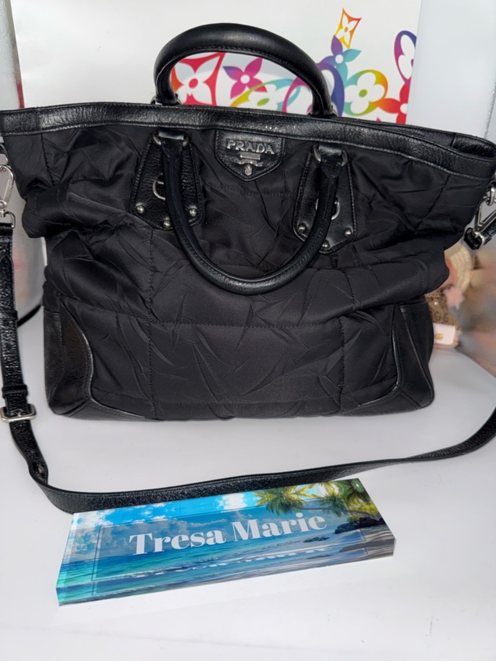 Prada Black Nylon & Leather Men’s Shoulder Bag - Black